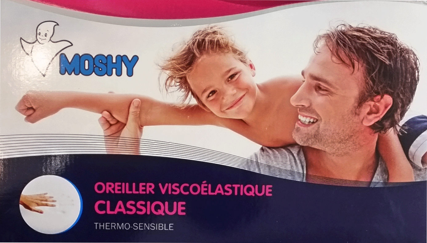 Oreiller rectangle MOSHY - Premium 70x40cm confort mediu…